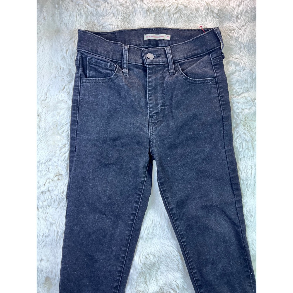 Levis 720 High Rise Super Skinny Jeans Black W26 L28 A42